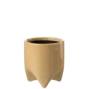J-Line bloempot Helia – keramiek – lichtbruin – small – 2 stuks – Ø 12 J-Line bloempot Helia – keramiek – lichtbruin – small – 2 stuks – Ø 12
