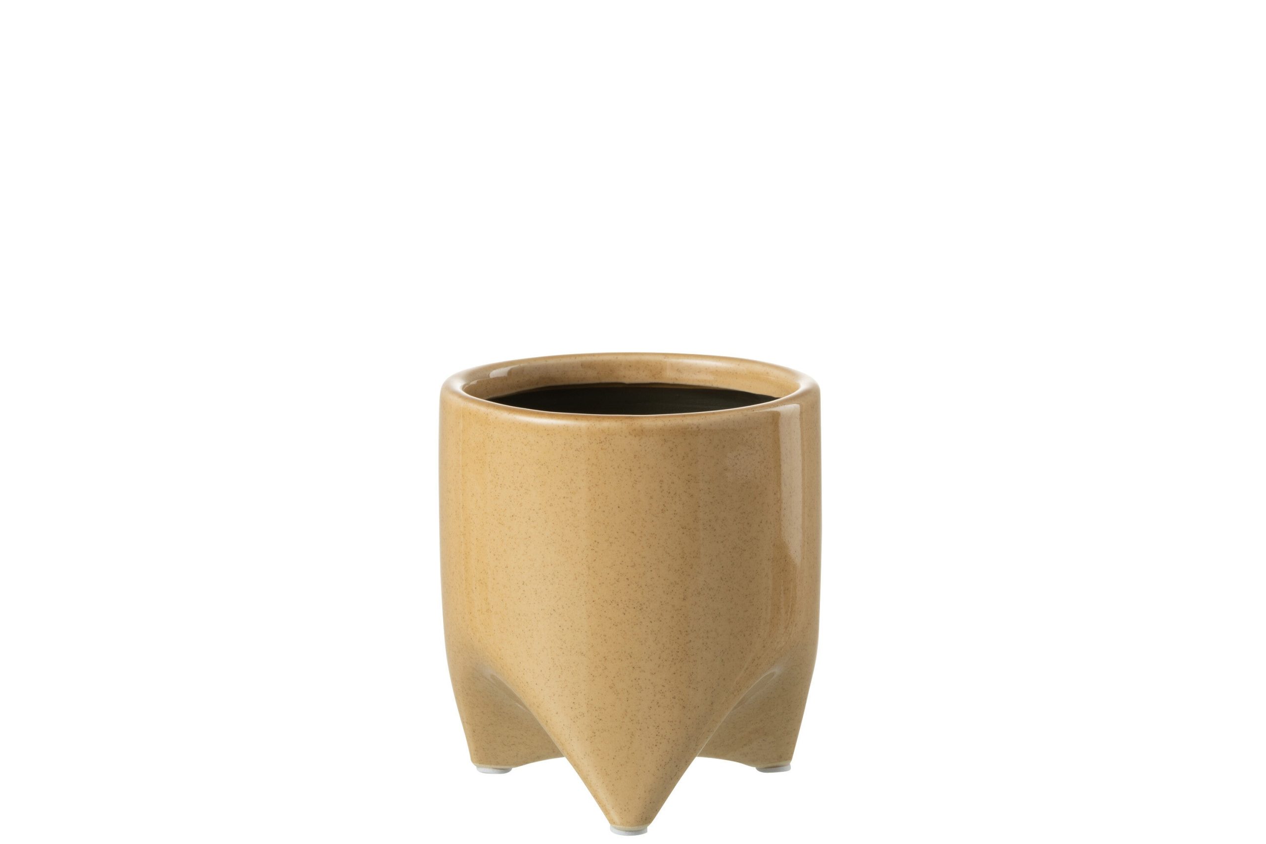 J-Line bloempot Helia - keramiek - lichtbruin - small - 2 stuks - Ø 12