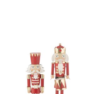 J-Line figuur Notenkraker – ijzer – rood/wit – small – 2 stuks
