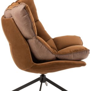 J-Line stoel Relax Kussen Op Frame – textiel/metaal – bruin J-Line stoel Relax Kussen Op Frame – textiel/metaal – bruin