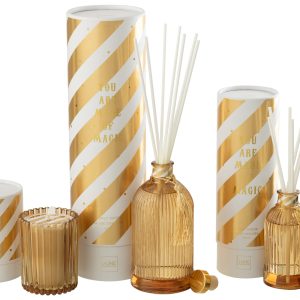 J-Line geurstokjes Magic – Sunlit Sands – glas – wit/goud – large J-Line geurstokjes Magic – Sunlit Sands – glas – wit/goud – large