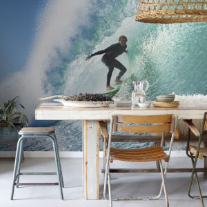 ESTAhome fotobehang surfer blauw en zeegroen – 325 x 279 cm – 158852 ESTAhome fotobehang surfer blauw en zeegroen – 325 x 279 cm – 158852