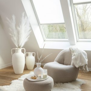 J-Line decoratie tak Plumeau – kunststof – wit – medium