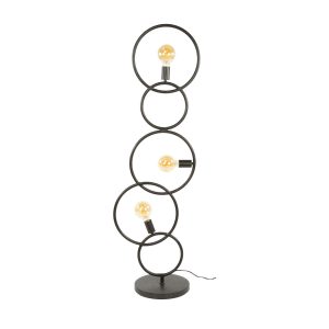 Giga Meubel Vloerlamp Loop – Zwart Metaal – 3-Lichts – 44x30x140cm