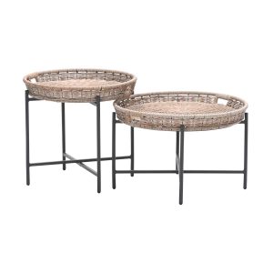 Garden Impressions bijzettafels Nigori natural rotan – 2-delig