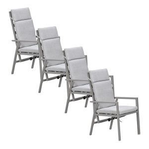 Garden Impressions Kasper tuinstoel verstelbaar taupe – 4 stuks
