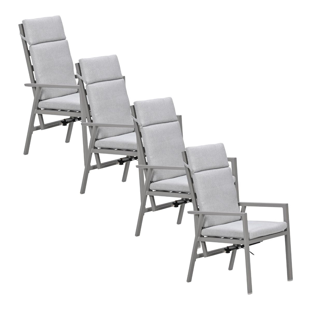 Garden Impressions Kasper tuinstoel verstelbaar taupe - 4 stuks