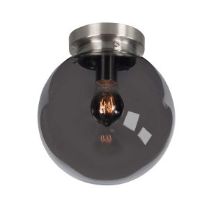 Highlight plafondlamp Deco – 1 lichts – 25 x 28 cm – mat chroom rook