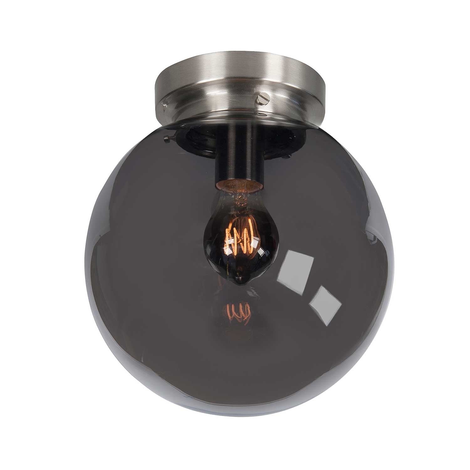 Highlight plafondlamp Deco - 1 lichts - 25 x 28 cm - mat chroom rook