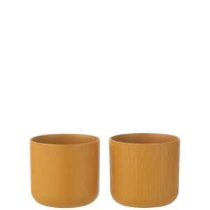 J-Line bloempot Gen – keramiek – oker – small – 2 stuks – Ø 13.5 cm J-Line bloempot Gen – keramiek – oker – small – 2 stuks – Ø 13.5 cm