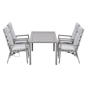 Garden Impressions Tuinset Kasper 5-delig – tuintafel 160×84 cm taupe