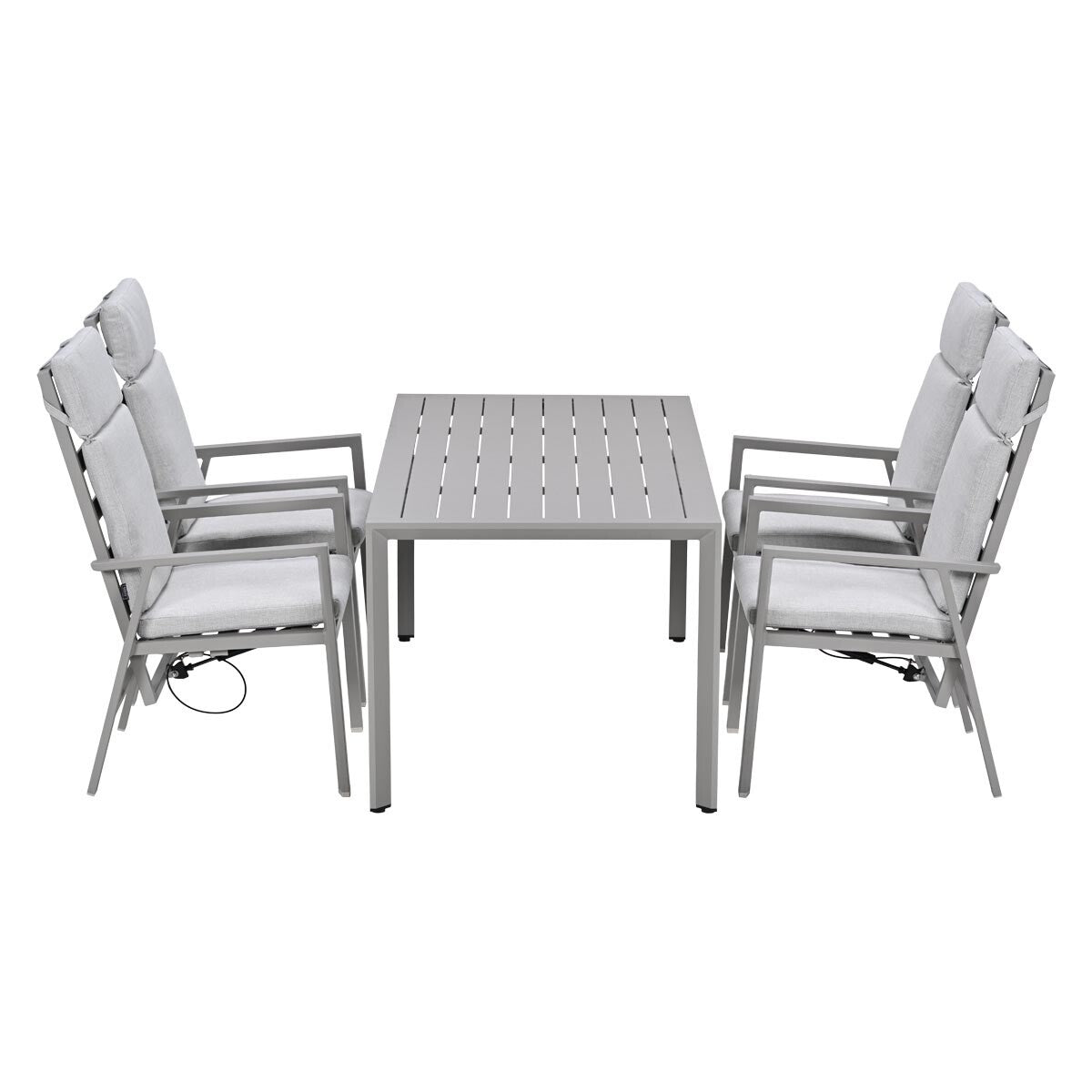 Garden Impressions Tuinset Kasper 5-delig - tuintafel 160x84 cm taupe