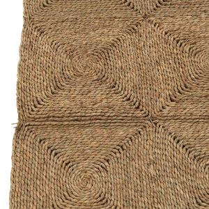 J-Line tapijt Vierkanten Geweven Touw – polyester – naturel
