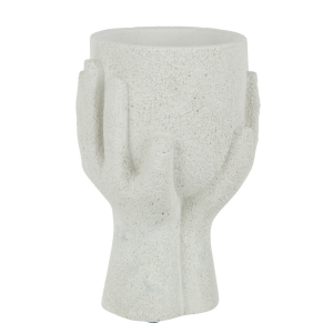 J-Line bloempot Handen – cement – wit – small – 2 stuks – Ø 11 cm J-Line bloempot Handen – cement – wit – small – 2 stuks – Ø 11 cm