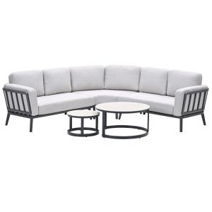 Garden Impressions loungeset Sentosa 5-delig hoekopstelling – donker g
