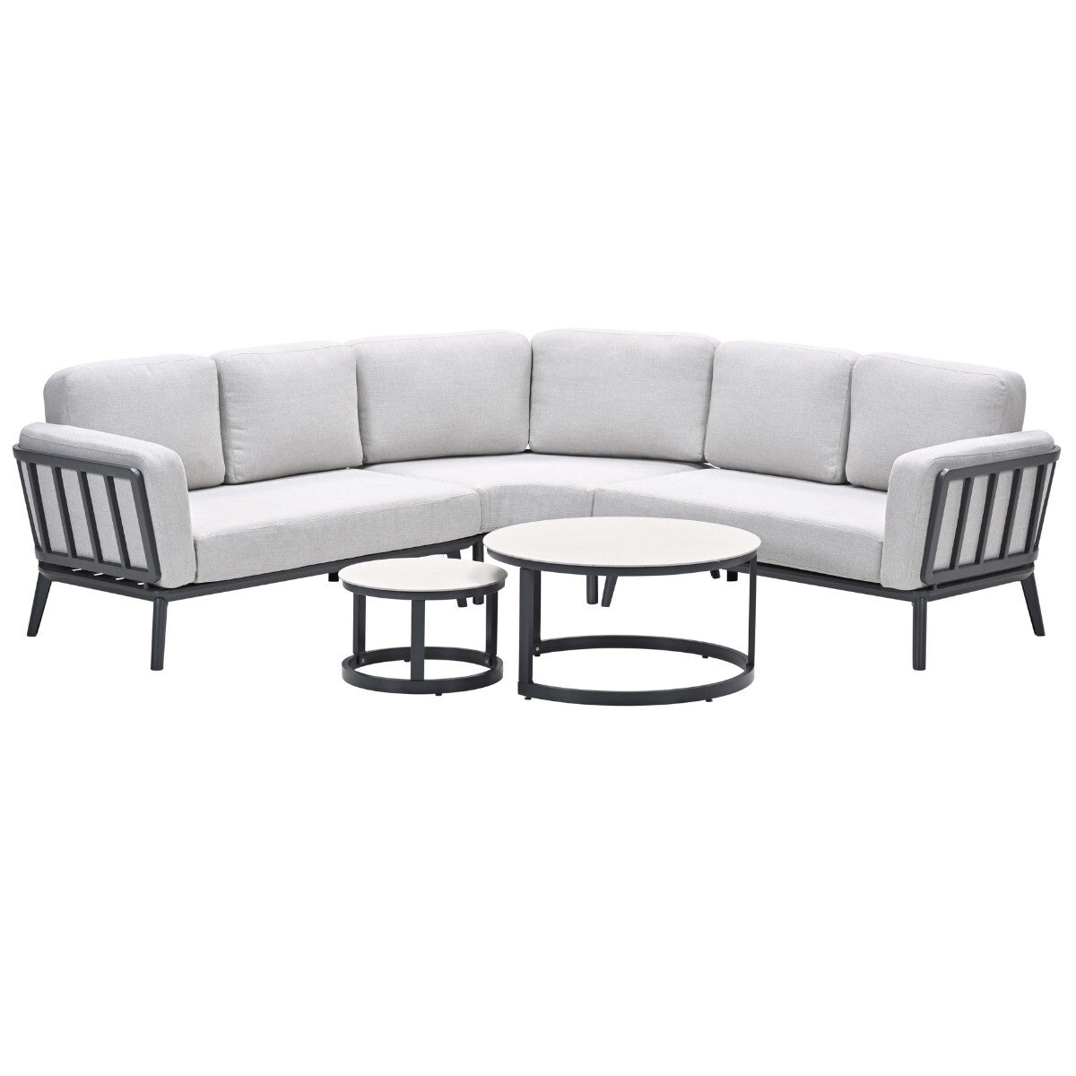 Garden Impressions loungeset Sentosa 5-delig hoekopstelling – donker g