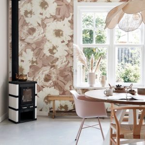 ESTAhome fotobehang vintage bloemen oudroze – 150 x 279 cm – 159209