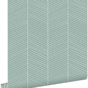 ESTAhome behang visgraat-motief vergrijsd mintgroen – 53 cm x 10.05 m ESTAhome behang visgraat-motief vergrijsd mintgroen – 53 cm x 10.05 m