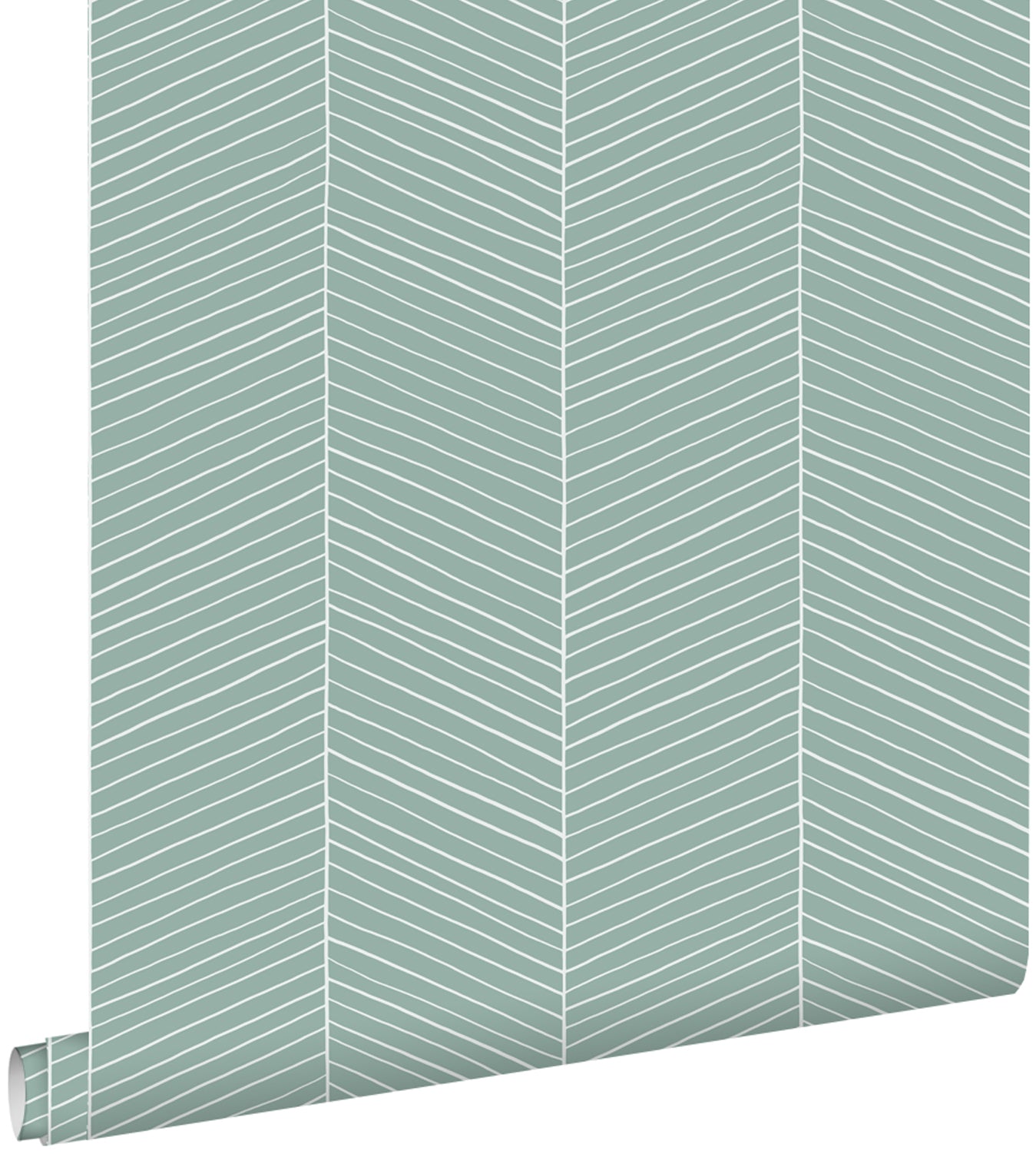 ESTAhome behang visgraat-motief vergrijsd mintgroen - 53 cm x 10.05 m