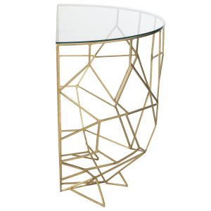 J-Line console Moza – metaal/glas – goud