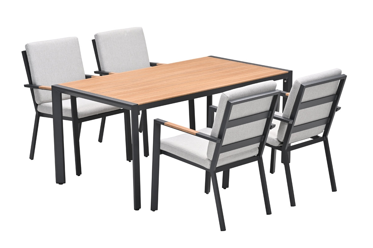 Felini 5-delige tuinset - 4 stoelen / tuintafel - Garden Impressions