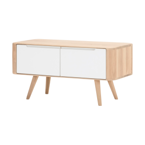 Gazzda Ena storage bench houten opbergbankje whitewash – 90 x 42 cm