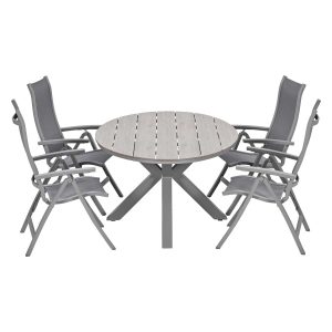 Garden Impressions Tuinset Hilly 5-delig taupe verstelbaar – Tulli tui