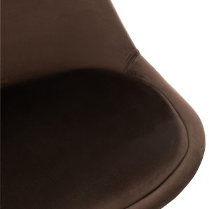 J-Line stoel Helene – metaal/textiel – donkerbruin – 2 stuks