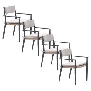 Garden Impressions tuinstoel Lily donker grijs – 4 stuks