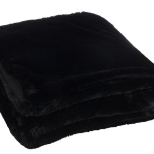 J-Line plaid Cutie – fleece deken – polyester – zwart – 180 x 130 cm J-Line plaid Cutie – fleece deken – polyester – zwart – 180 x 130 cm