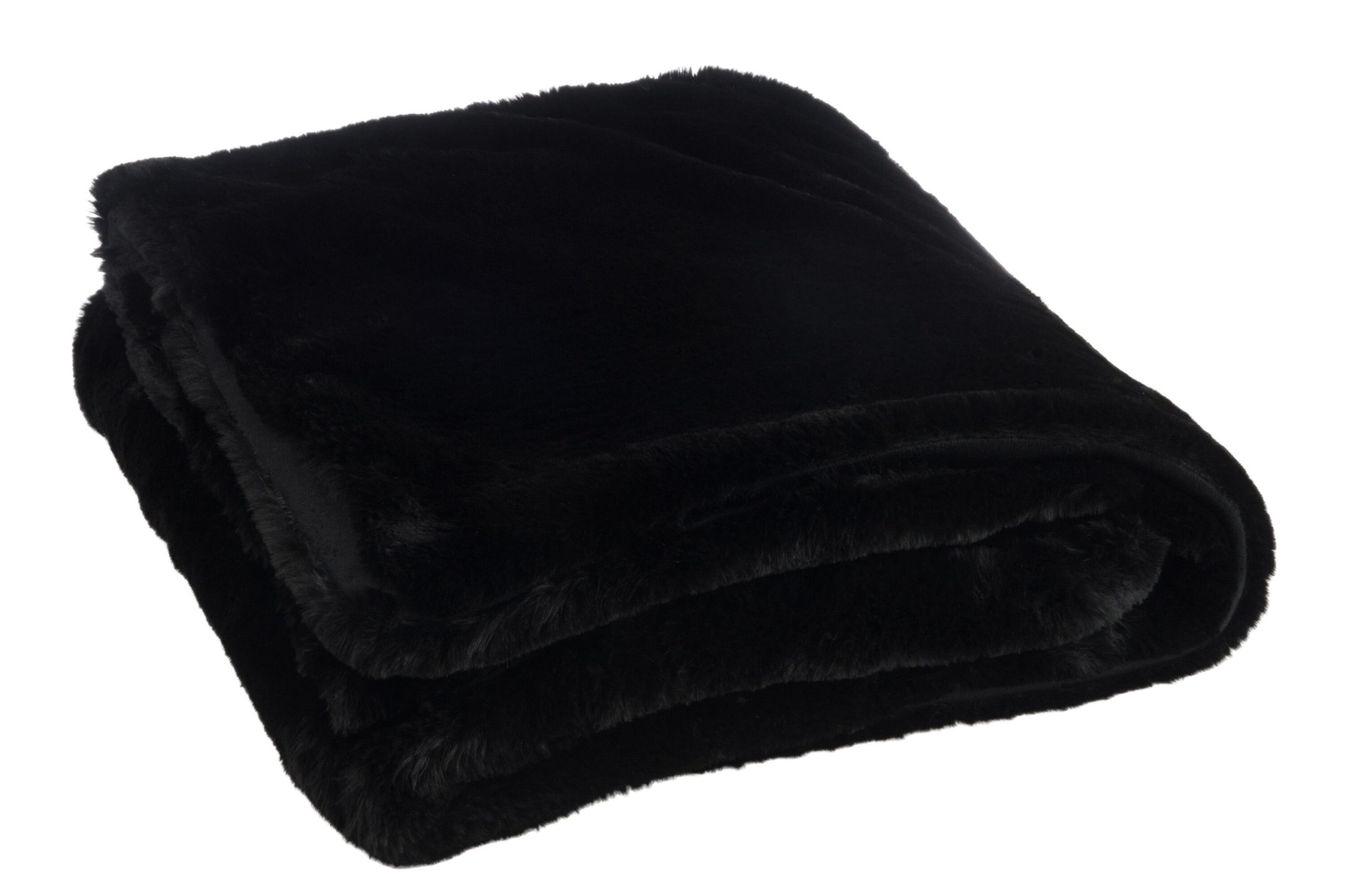J-Line plaid Cutie - fleece deken – polyester – zwart - 180 x 130 cm