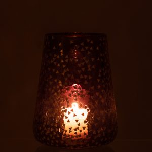 J-Line windlicht Driehoek – glas – zwart/goud – extra large J-Line windlicht Driehoek – glas – zwart/goud – extra large