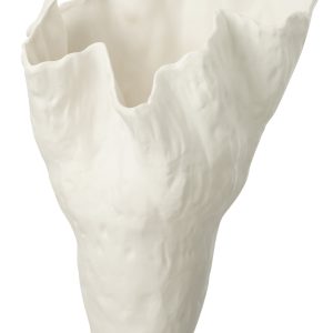 J-Line vaas Corolla Smal – keramiek – wit – 55 cm hoog