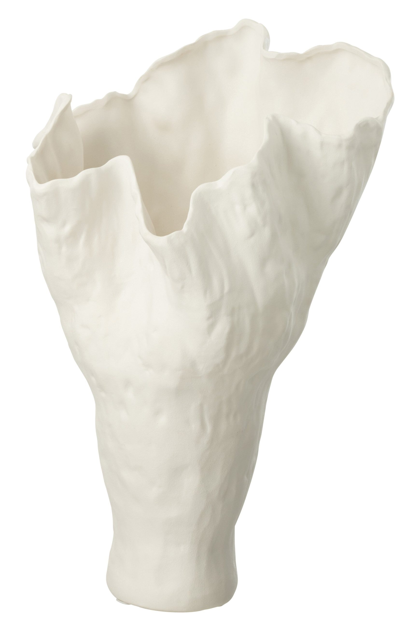 J-Line vaas Corolla Smal - keramiek - wit - 55 cm hoog