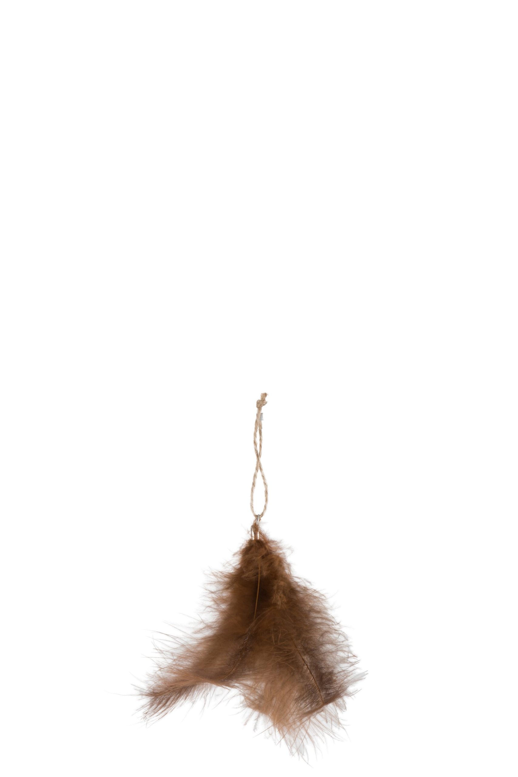 J-Line hanger Pluim - veren - bruin - 12 stuks