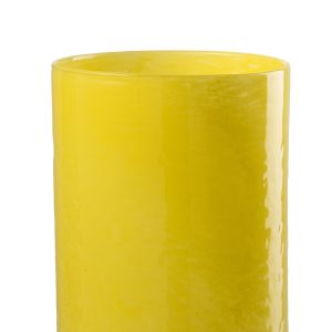 J-Line vaas Cilinder Reliëf – glas – geel – medium J-Line vaas Cilinder Reliëf – glas – geel – medium