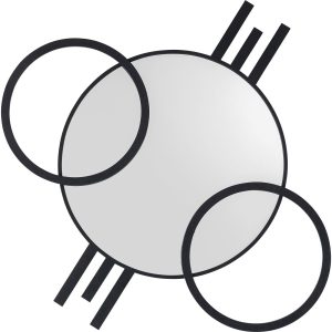 Kare Design Spiegel Triple Cercle zwart 119x124cm