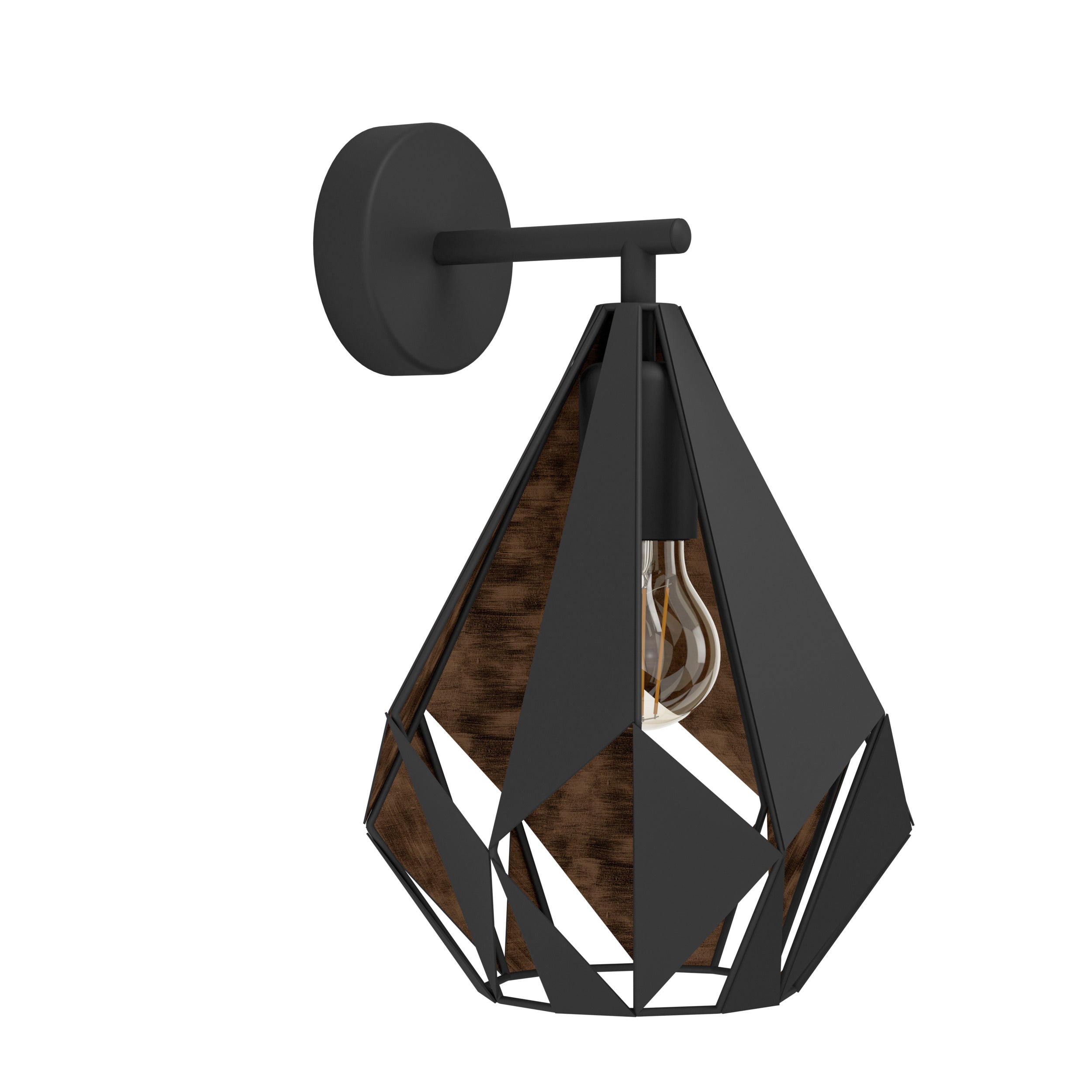 EGLO wandlamp Carlton 1 - e27 - 33 cm - zwart/koper
