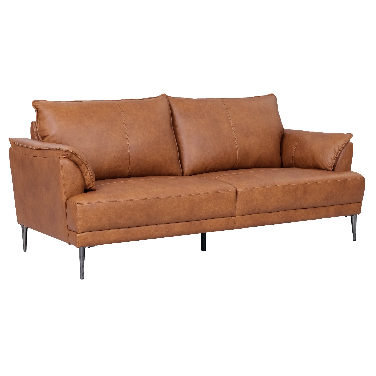 Furnhouse 3-zitsbank Soul - Cognacbruin - Leer - 90x195x88