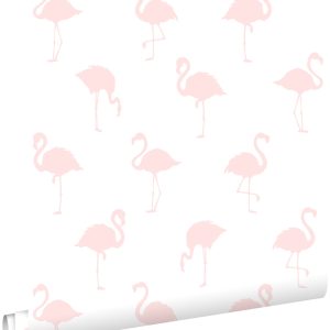 ESTAhome behang flamingo's licht roze en wit – 53 cm x 10,05 m – 13891 ESTAhome behang flamingo's licht roze en wit – 53 cm x 10,05 m – 13891