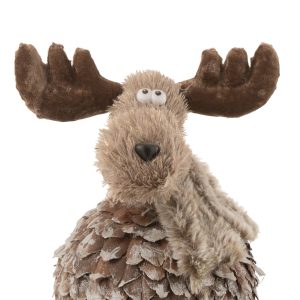 J-Line figuur Rendier + Sjaal – hout – bruin/grijs – large J-Line figuur Rendier + Sjaal – hout – bruin/grijs – large