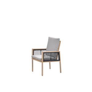 Decala dining fauteuil – aluminium – light teak look – desert sand