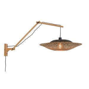 GOOD&MOJO wandlamp Kalimantan – bruin – Ø60cm GOOD&MOJO wandlamp Kalimantan – bruin – Ø60cm