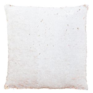 J-Line kussen Omkeerbaar Sequin – katoen/linnen – champagne/wit