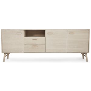 Furnhouse 4-deurs dressoir Porto – Witte olie – MDF, Eikenfineer – 42x Furnhouse 4-deurs dressoir Porto – Witte olie – MDF, Eikenfineer – 42x