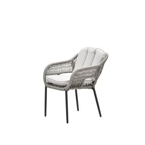 Pescara dining fauteuil – carbon black – rope taupe – desert sand