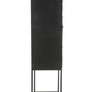 J-Line barkast Shanil – hout/ijzer – zwart