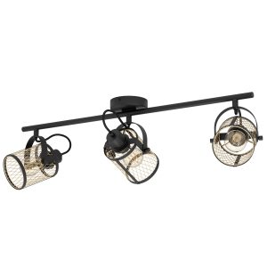 EGLO spot Dellow – e27 – 3 lichts – 83 cm – zwart/geelkoper EGLO spot Dellow – e27 – 3 lichts – 83 cm – zwart/geelkoper