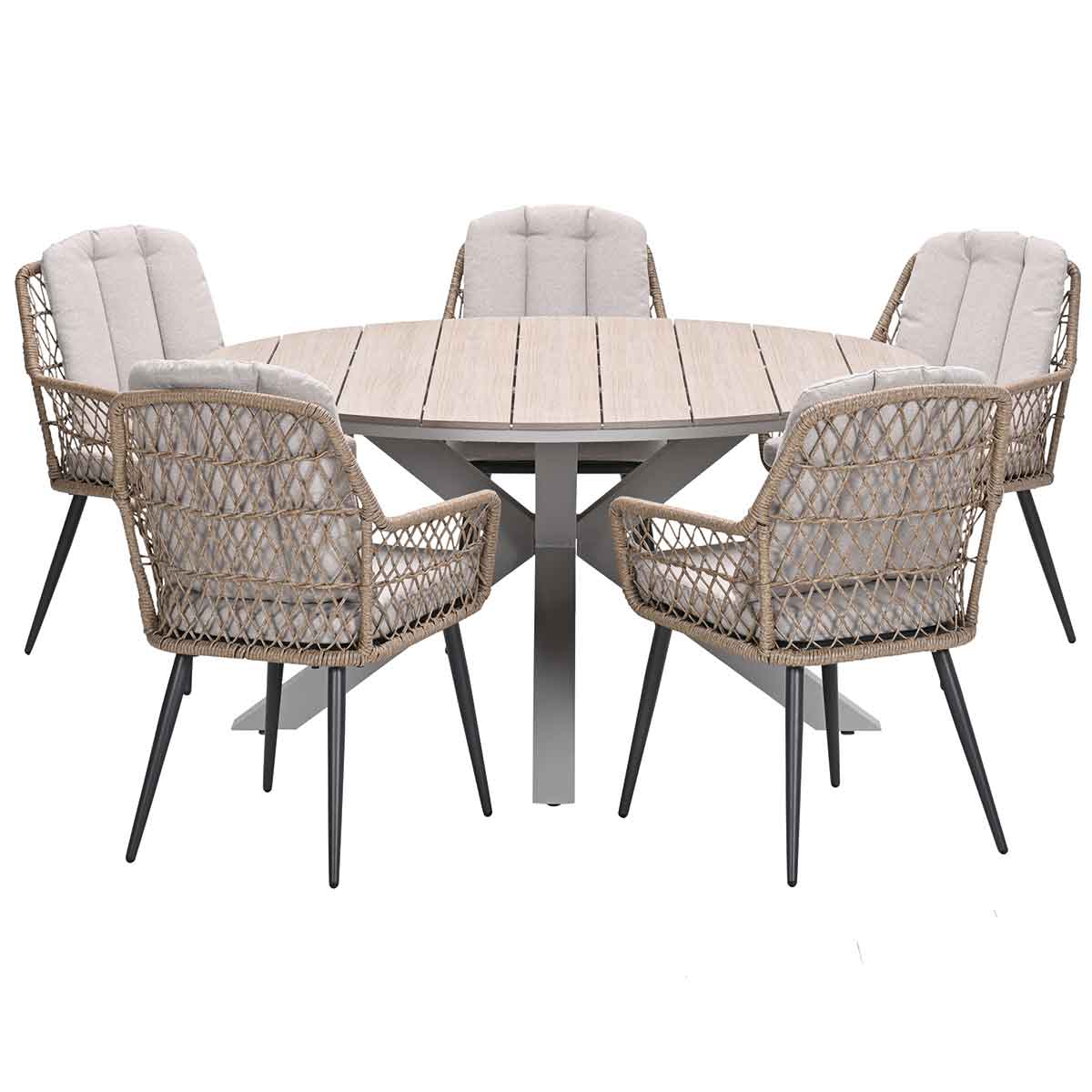 Garden Impressions tuinset Kalibo - Tulli - natural - Ø148x75cm - 6-de