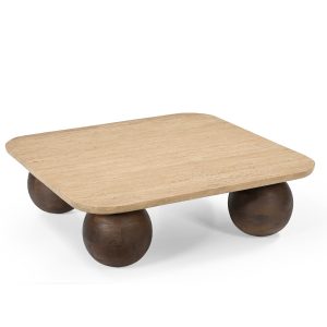 Giga Meubel Salontafel Nori – Vierkant – Travertin – 90cm